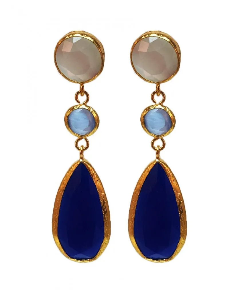PENDIENTES LARGOS AZULONES PARA BODAS, IDEALES PARA TU VESTIDO DE FIESTA