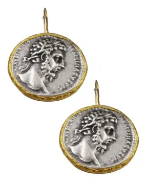 PENDIENTES LARGOS DE MONEDAS GRANDES REPLICA DE JOYAS ANTIGUAS