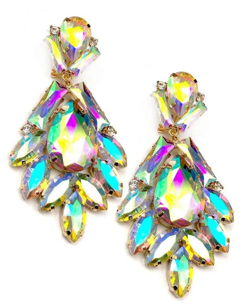 PENDIENTES LARGOS PARA BODA Y EVENTOS DE PEDRERIA DE CRISTAL