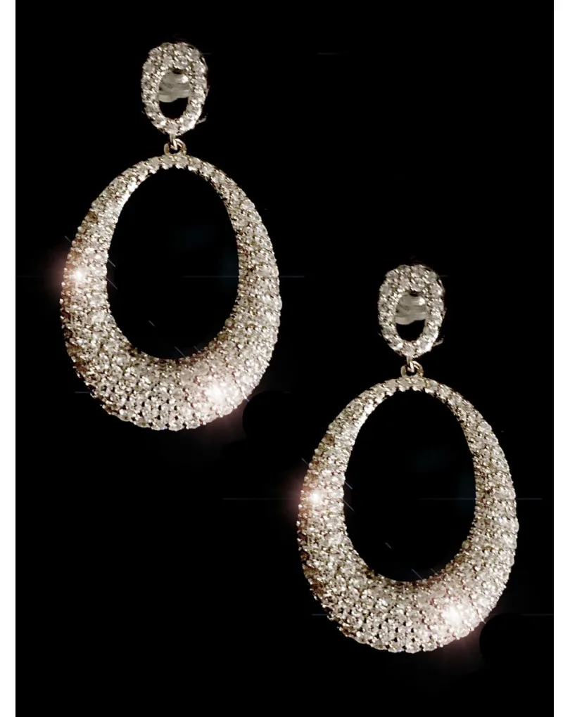 PENDIENTES PARA NOVIAS CON PAVES DE FINAS CIRCONITAS DISEÑOS DE MODA