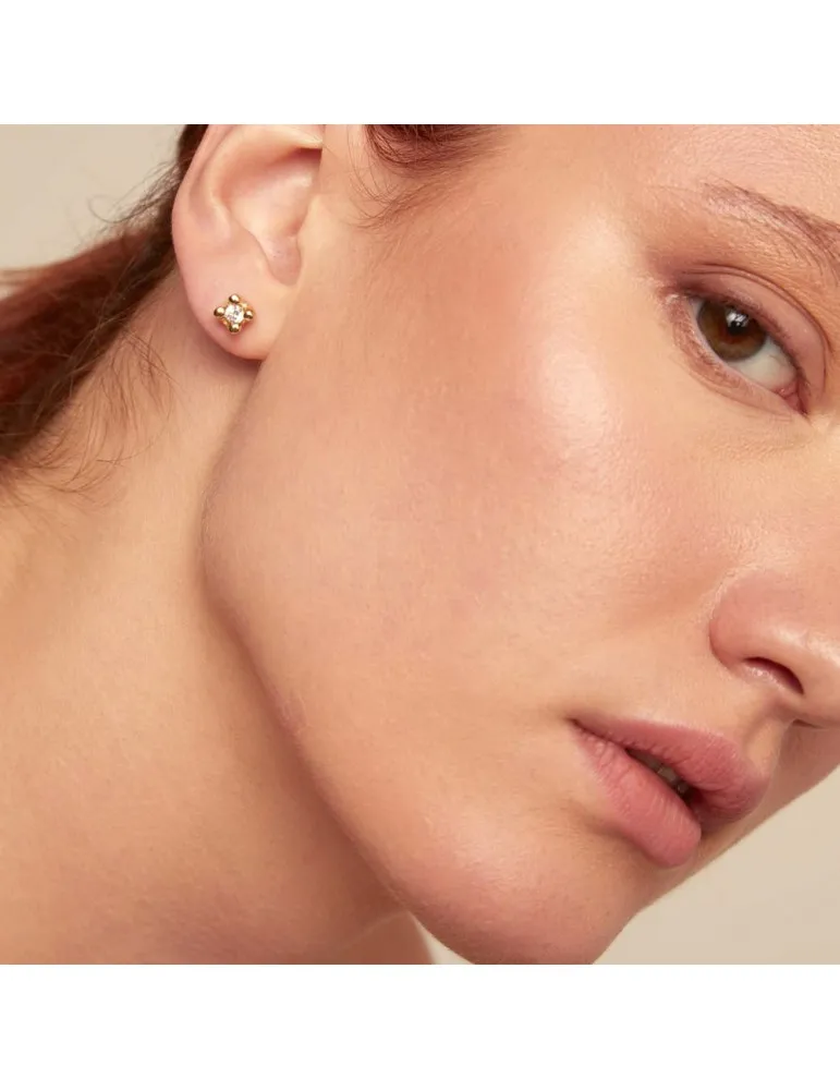 Pendientes Uno de 50 Cosmos Dorados Mujer