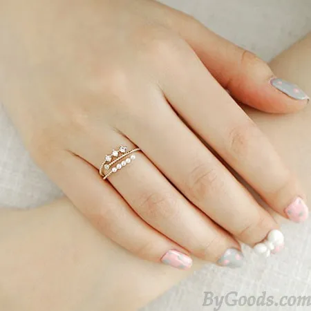 Personality Pearl Zircon Opening Ring Forefinger Ring