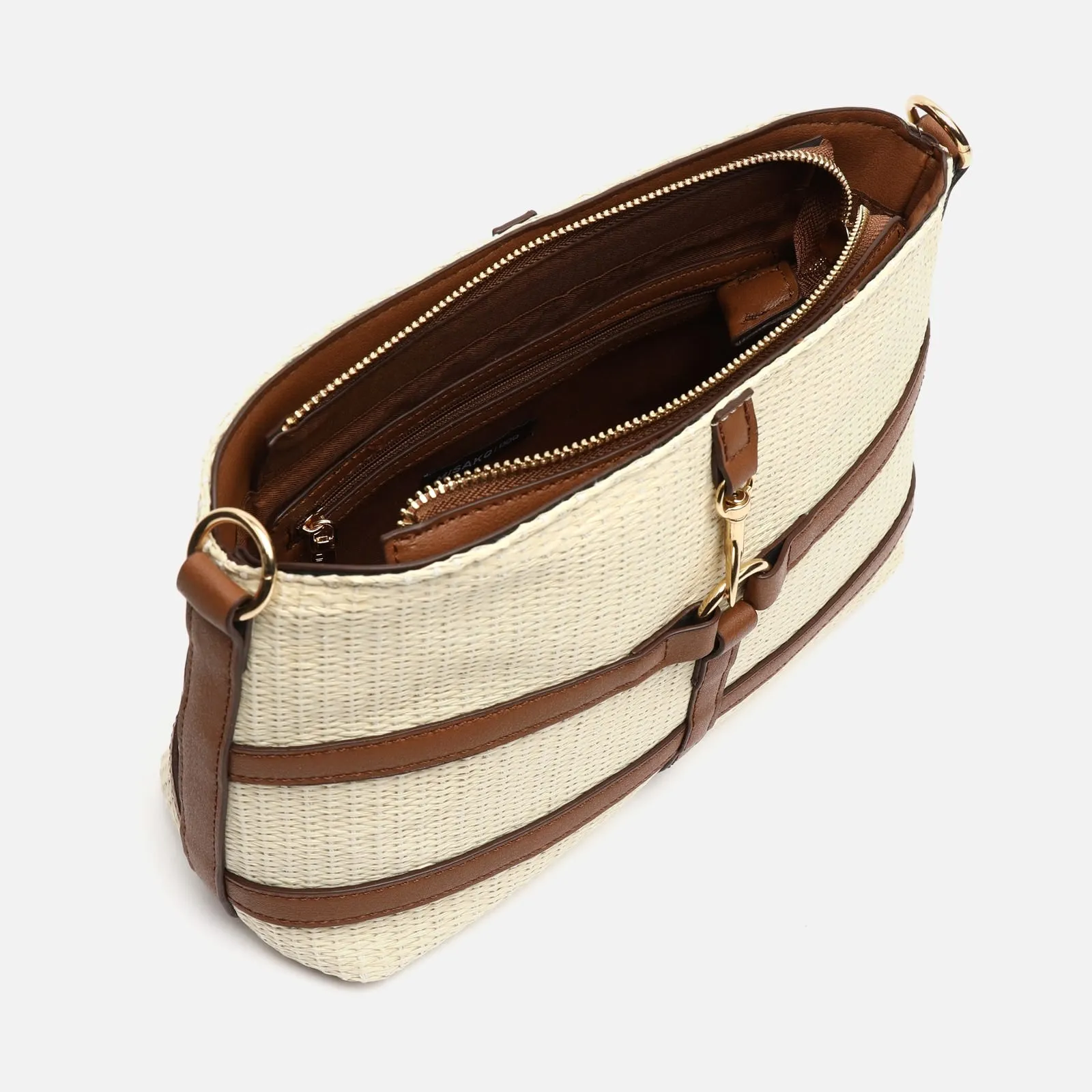 Petunia bolso bandolera efecto rafia