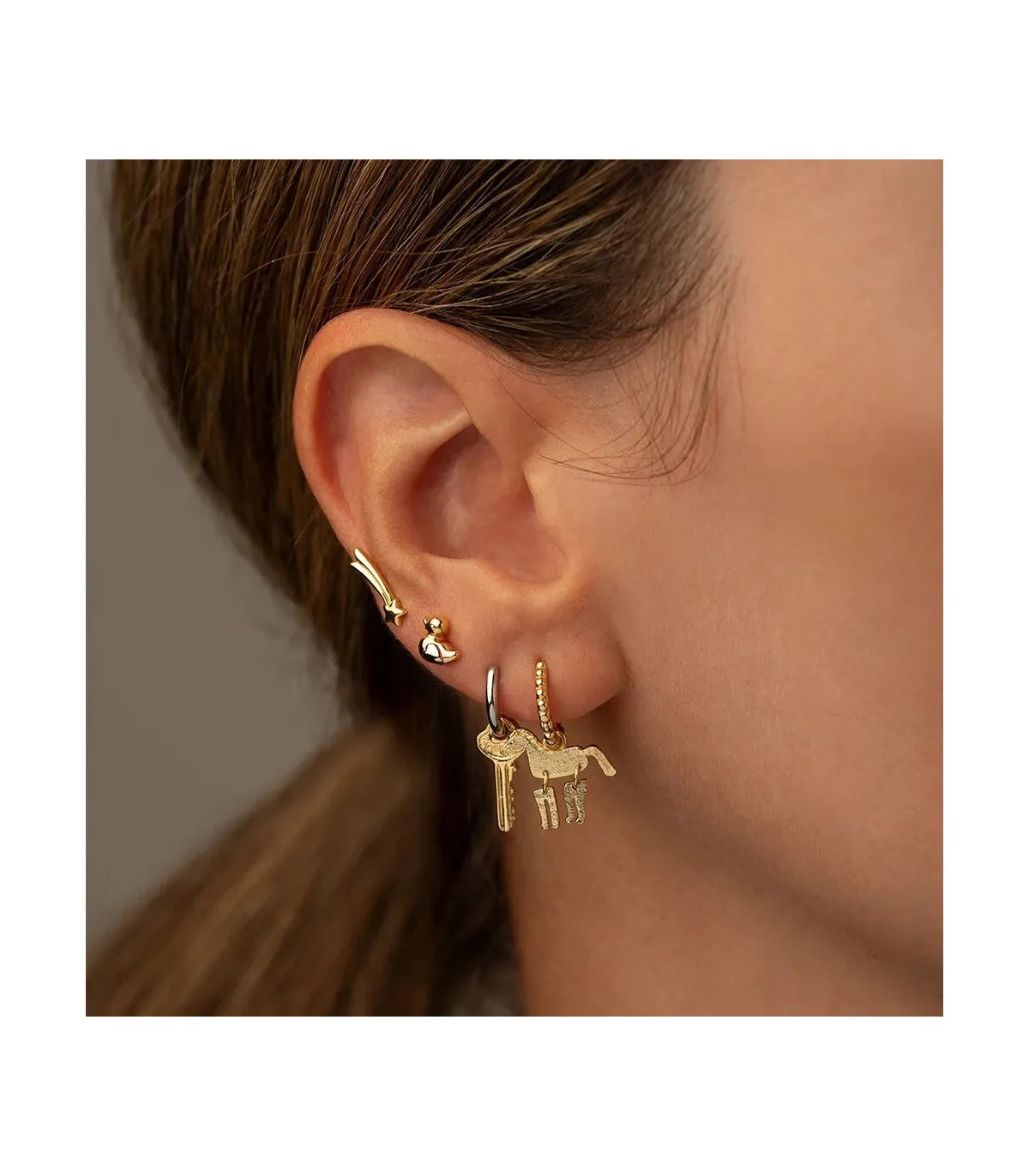 PIERCING AGATHA CRIOLLA MINI CABALLO ARTICULADO DORADO  2380570157TU