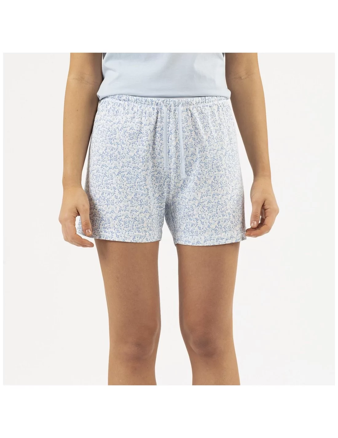 Pijama corto algodón Angelica celeste