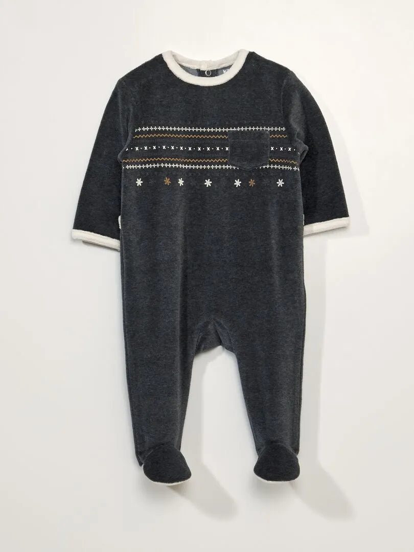 PIJAMA DE TERCIOPELO  GRIS