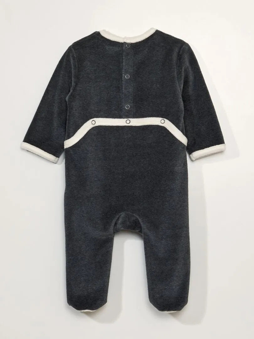 PIJAMA DE TERCIOPELO  GRIS