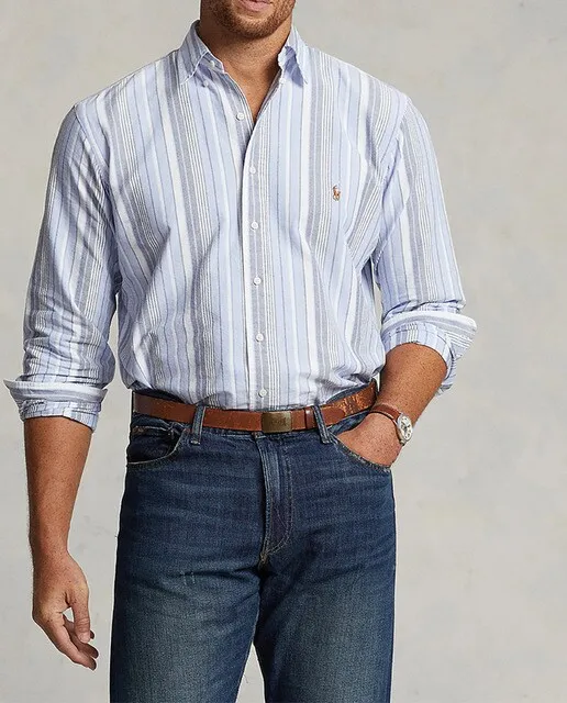 Polo Ralph Lauren Camisa de hombre Oxford de rayas Regular Fit tallas grandes