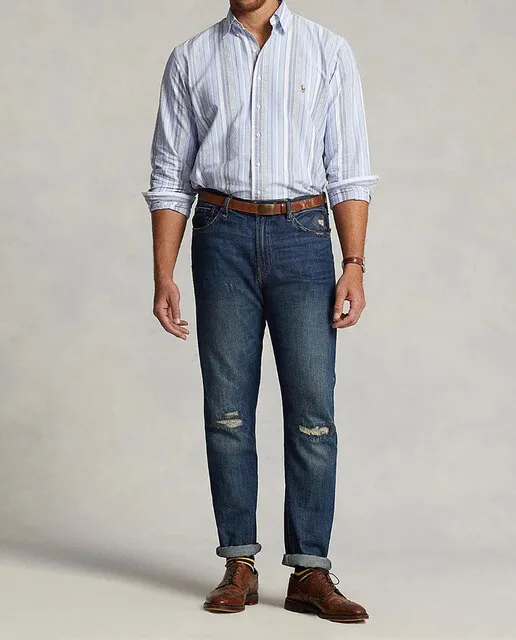 Polo Ralph Lauren Camisa de hombre Oxford de rayas Regular Fit tallas grandes