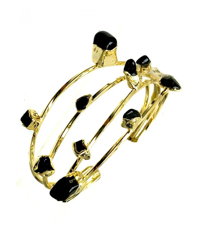 PULSERAS DORADAS DE MUJER PRECIOSO DISEÑO DE VARIAS HILERAS