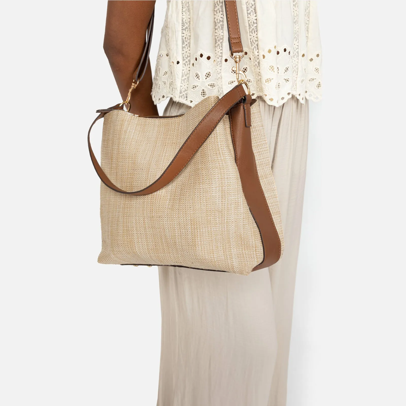 Rangrito bolso hobo efecto rafia con asa bandolera