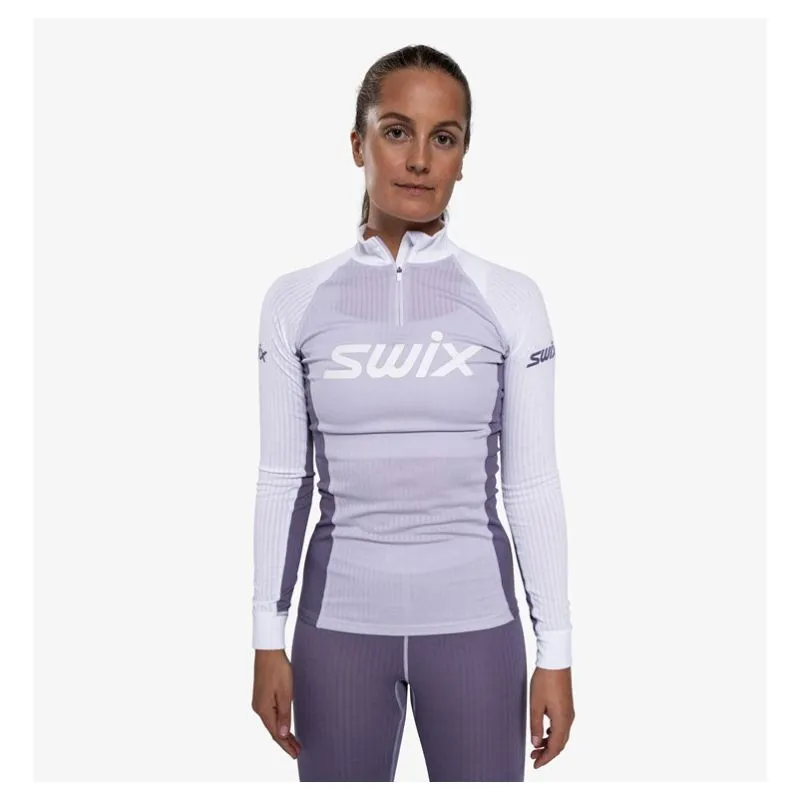 ROPA INTERIOR SWIX RACEX CLASSIC HALF ZIP  MUJER (MORADO/BLANCO)