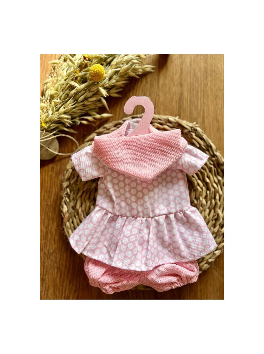 ROPA MUñECA VESTIDO LUNARES  MUñECAS ANTONIO JUAN