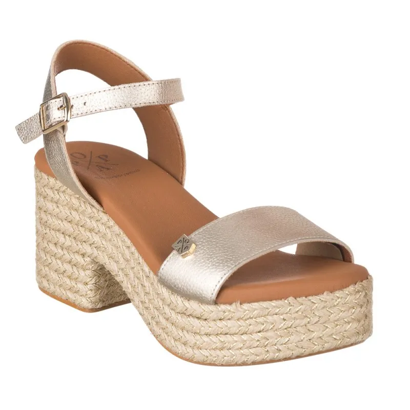 Sandalias De TacÓn Popa Abaka Mujer Oro