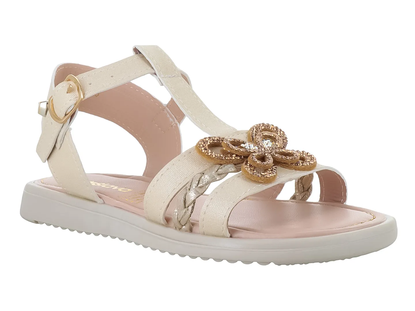 Sandalias Miroslava 1539 Oro Para Niña