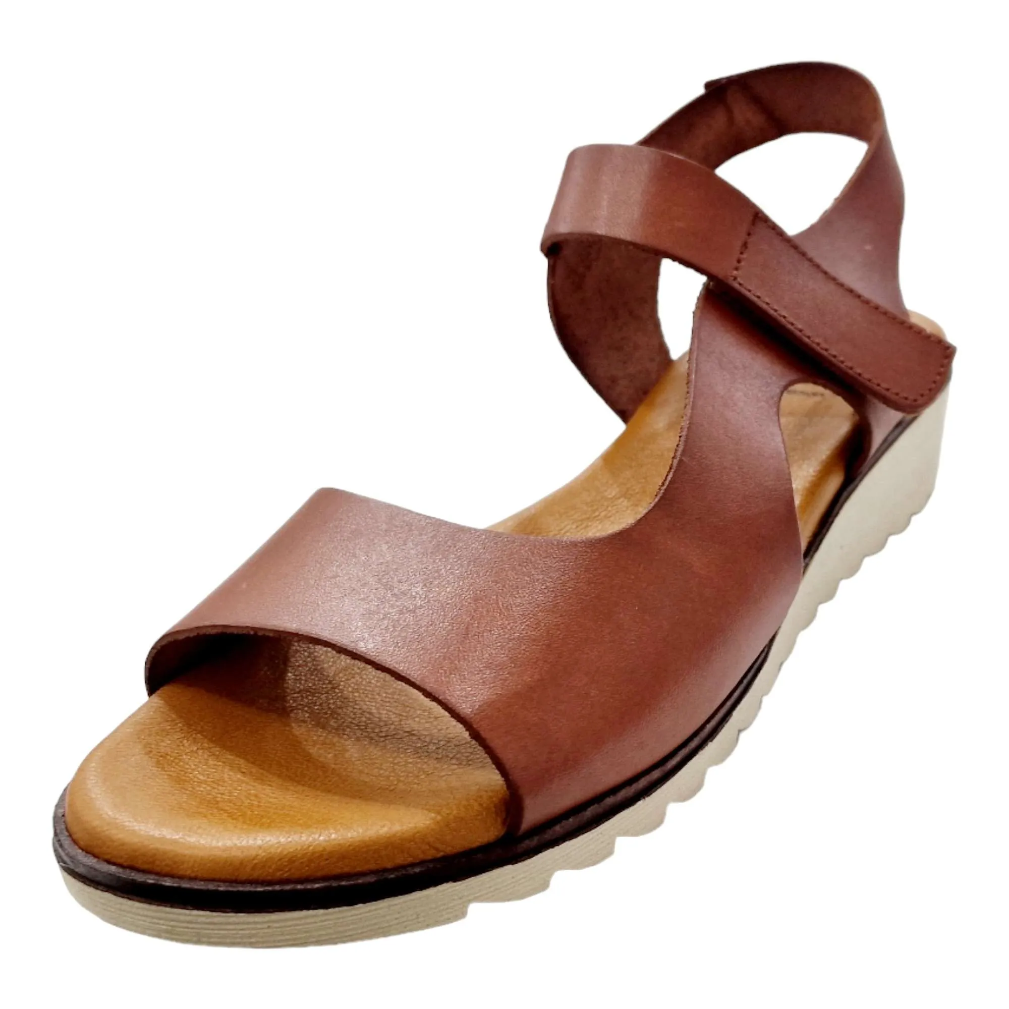 SANDALIAS MUJER AJUSTABLE PIEL PLANTA DE GEL CUERO