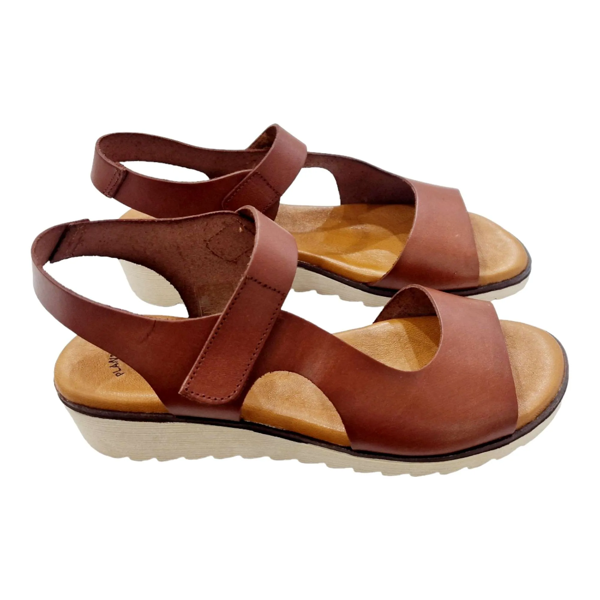 SANDALIAS MUJER AJUSTABLE PIEL PLANTA DE GEL CUERO