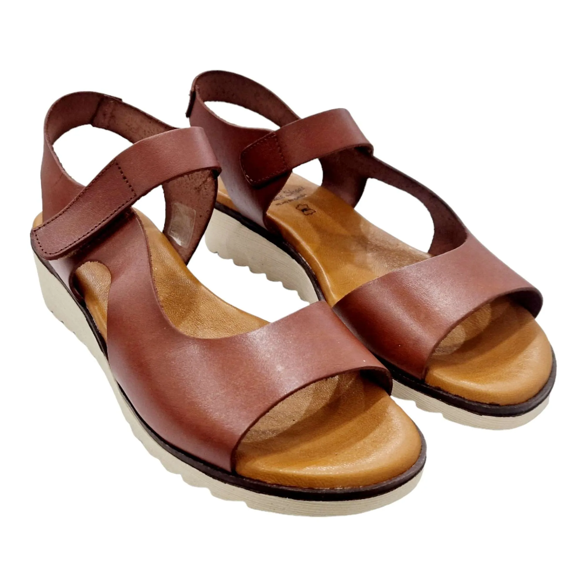 SANDALIAS MUJER AJUSTABLE PIEL PLANTA DE GEL CUERO
