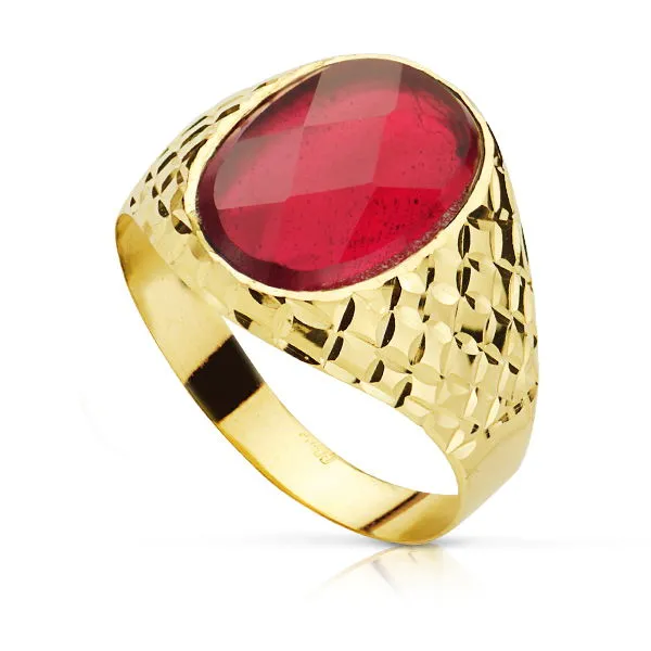 Sello Oro Rubí Spinel 14x10mm.