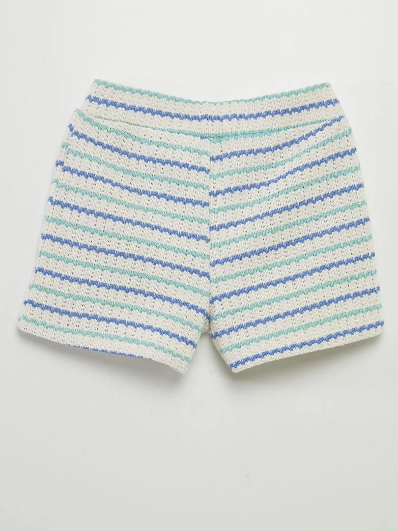SHORT DE GANCHILLO  AZUL