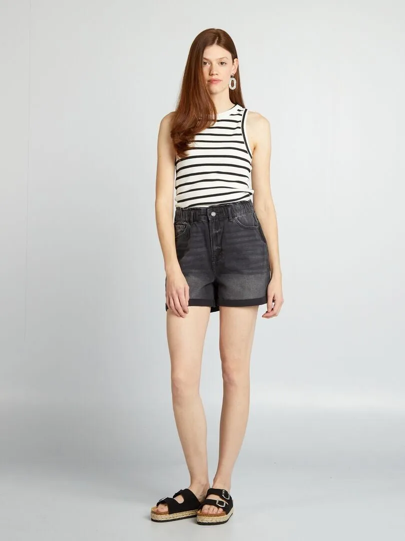 SHORT VAQUERO  GRIS