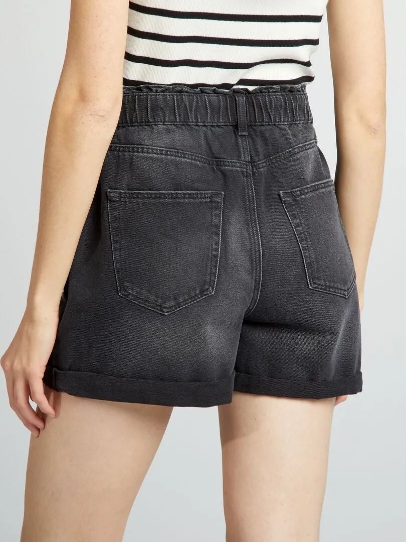SHORT VAQUERO  GRIS