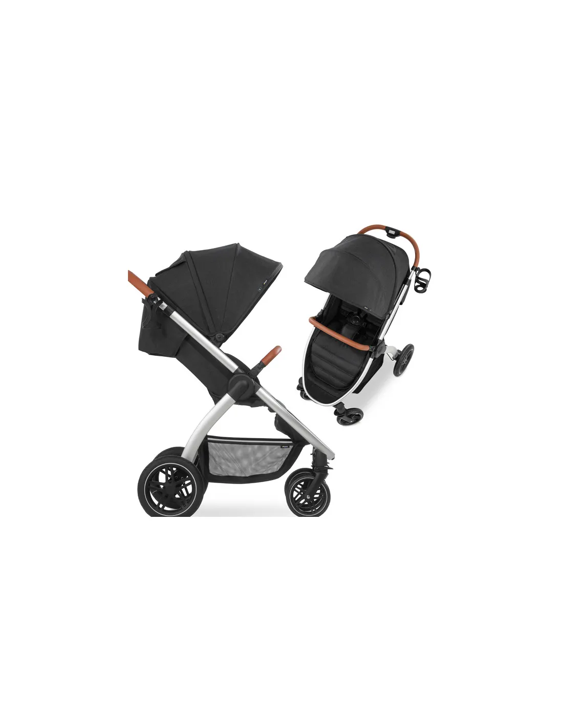 Silla de paseo Uptown negra de Hauck elegante todoterreno