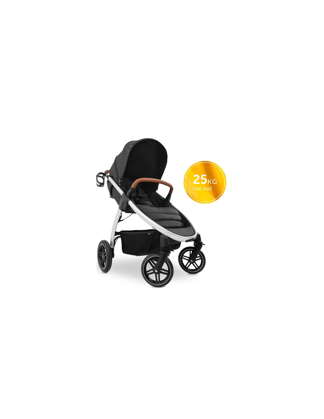 Silla de paseo Uptown negra de Hauck elegante todoterreno