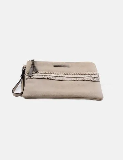 Steve Madden Bolso de mano taupe detalle trenzado