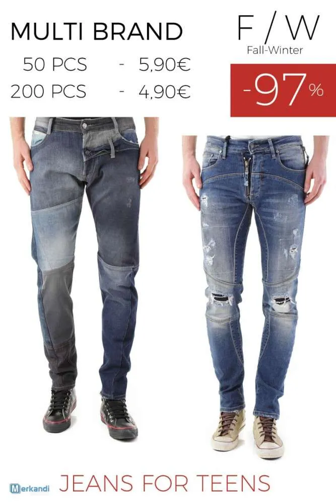 Stock de pantalones tejanos para adolescentes F/W