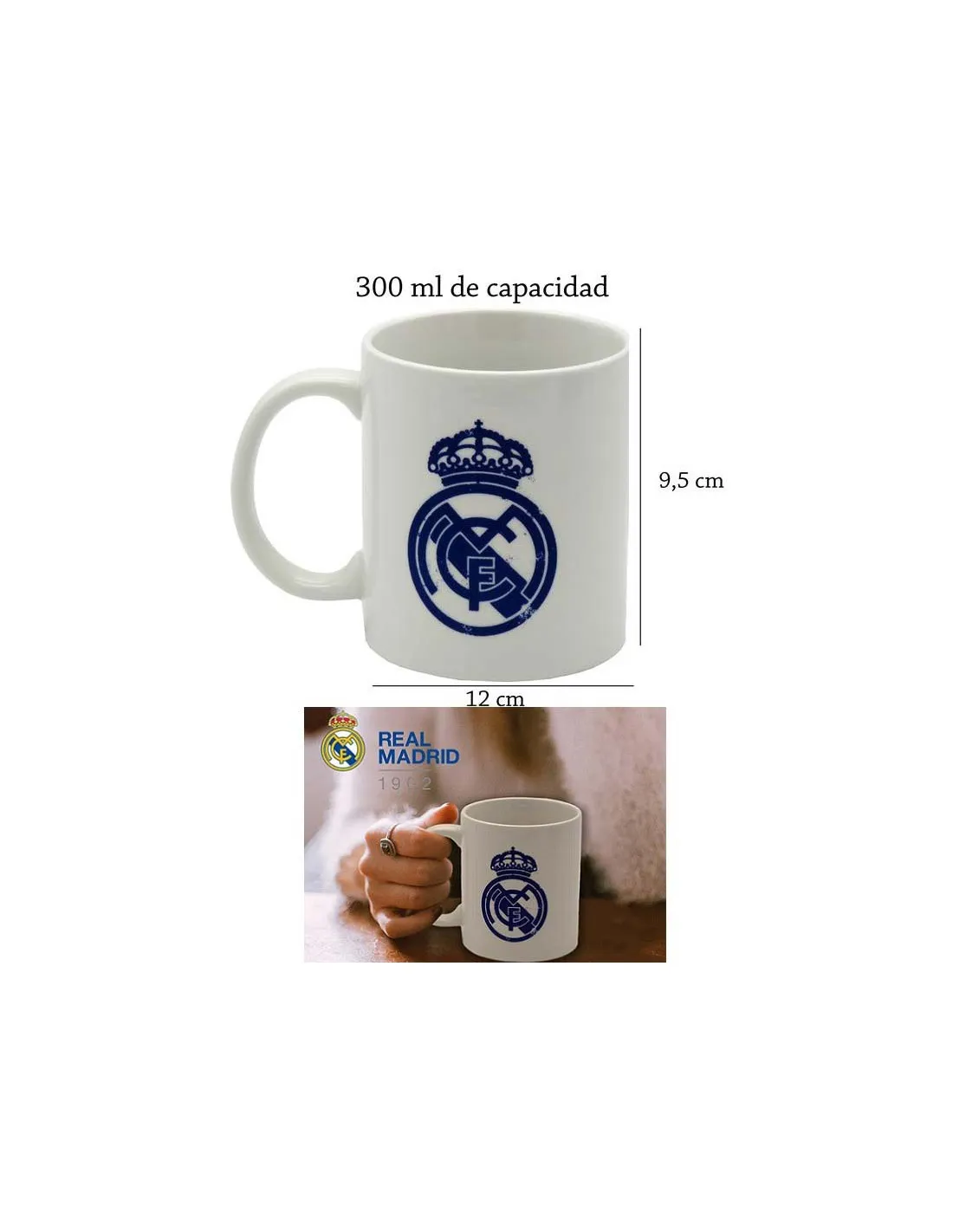 Taza de cerámica blanca Real Madrid Legend