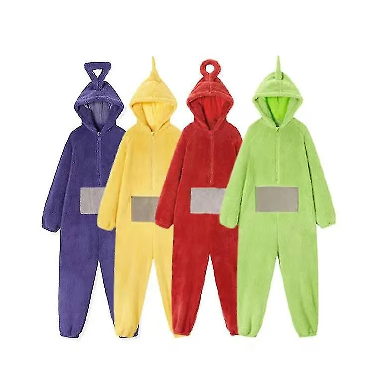 Teletubbies Pijama de una pieza Ropa de hogar para mujeres Vellón de coral engrosado para hombres y mujeres