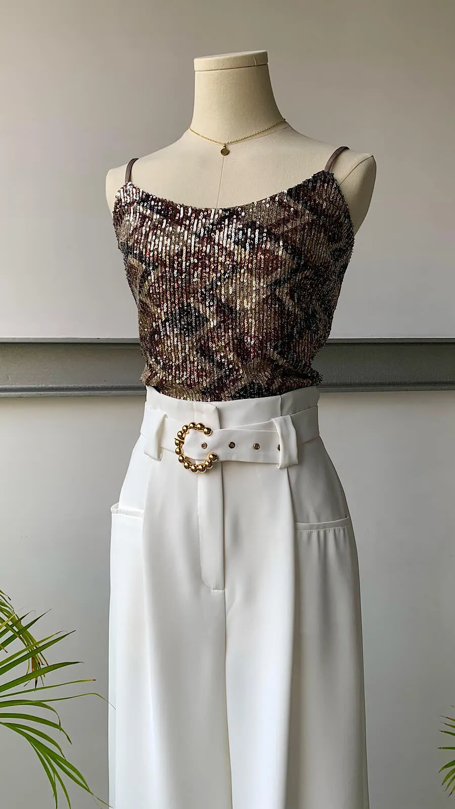 Top Paillette Print Geométrico(No Se Vende Suelto)