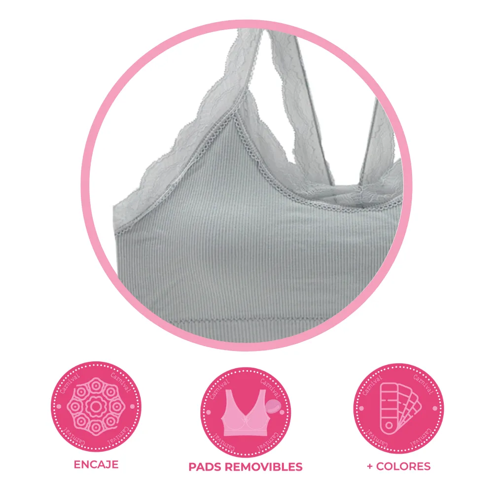 Top teen seamless con detalles de encaje  5363 Teens