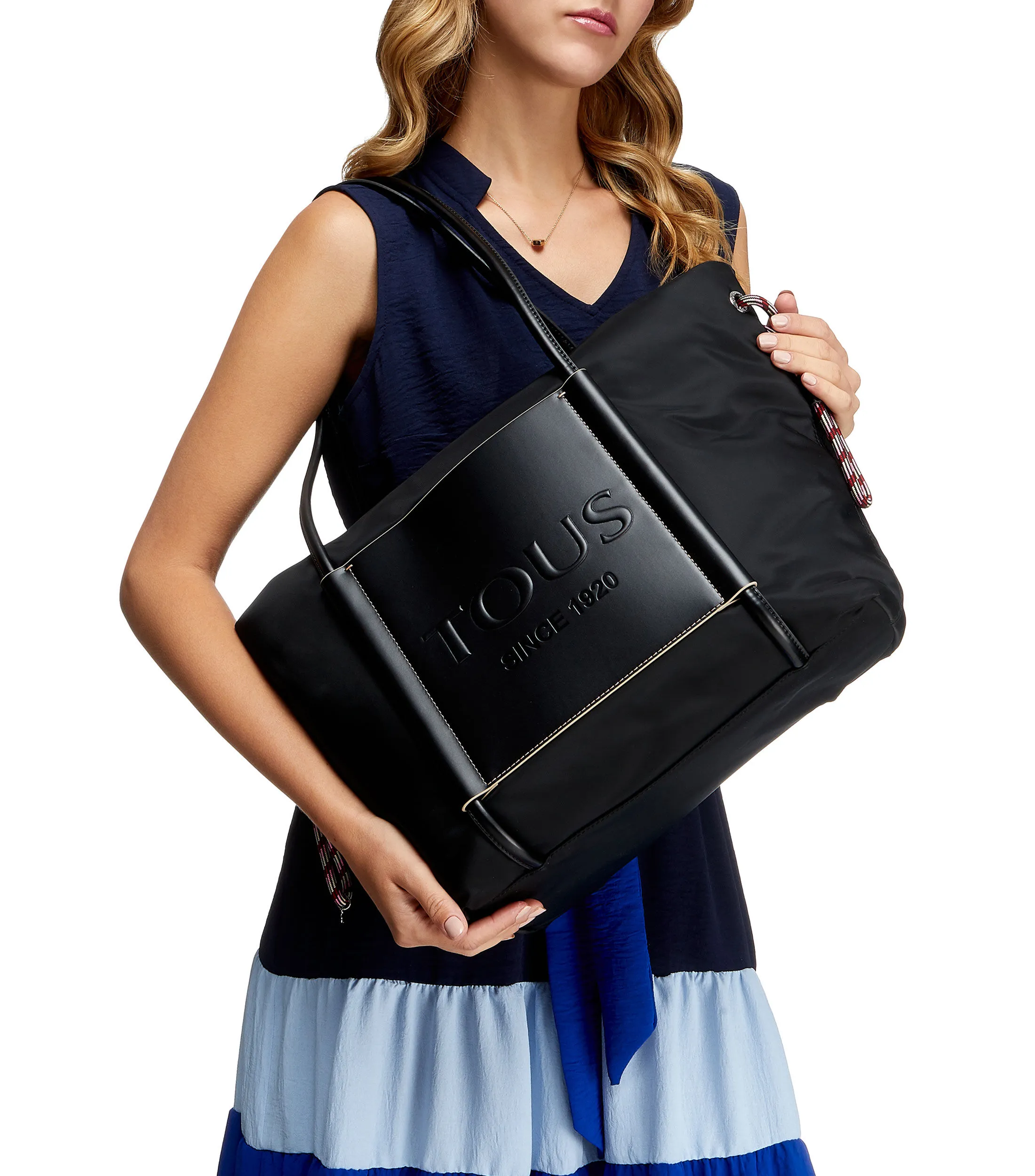 Tous Bolso Tote Extra grande negro Empire Mujer