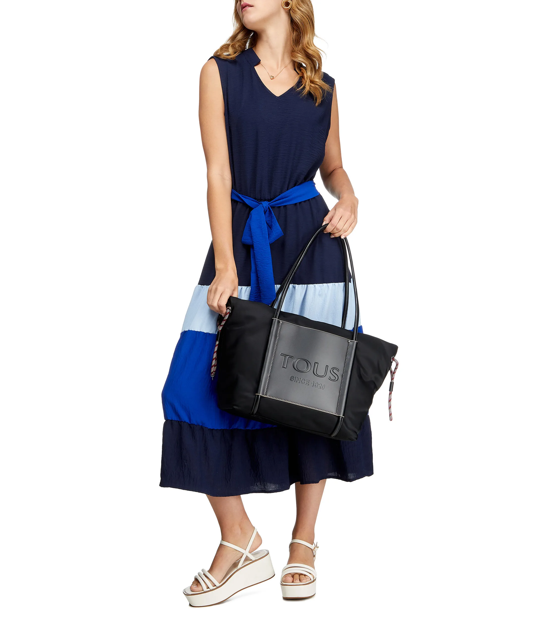 Tous Bolso Tote Extra grande negro Empire Mujer