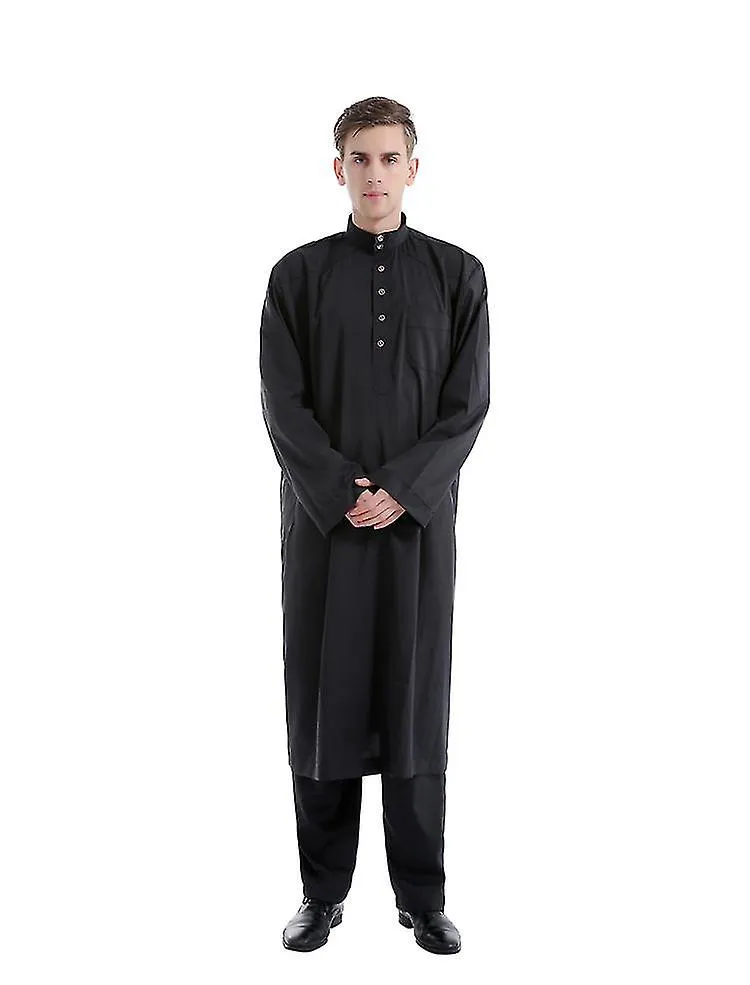 Túnica musulmana Hombres árabes Thobe Ramadán Disfraces Árabe Pakistán Arabia Saudita Eid Turquía Abaya Ropa islámica nacional m