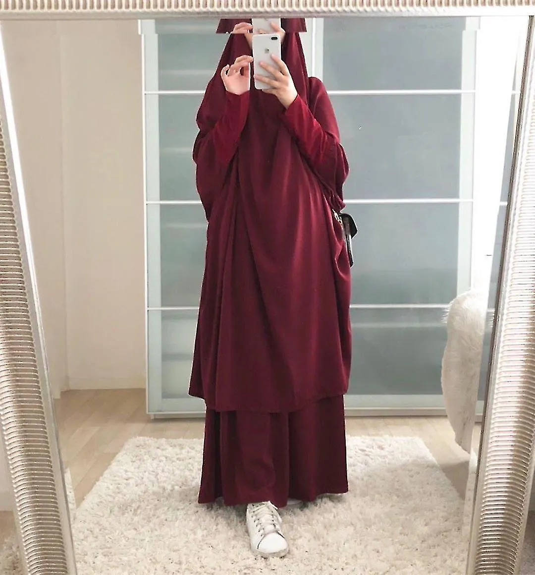 Uae Saudi Solid Robe Vestido Traje con capucha Ropa étnica