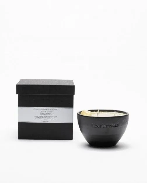 Vela Love & Stones ABUNDANCE  Medium Crystal Candle Negro