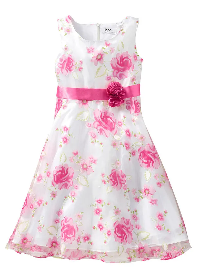VESTIDO DE FIESTA PARA NIñAS BLANCOROSA