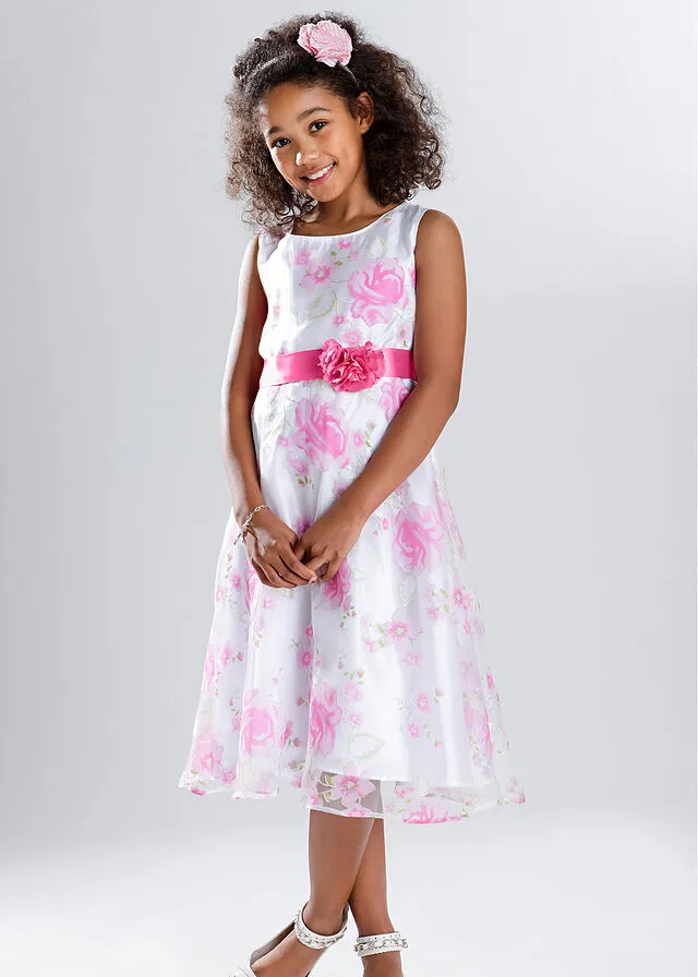 VESTIDO DE FIESTA PARA NIñAS BLANCOROSA