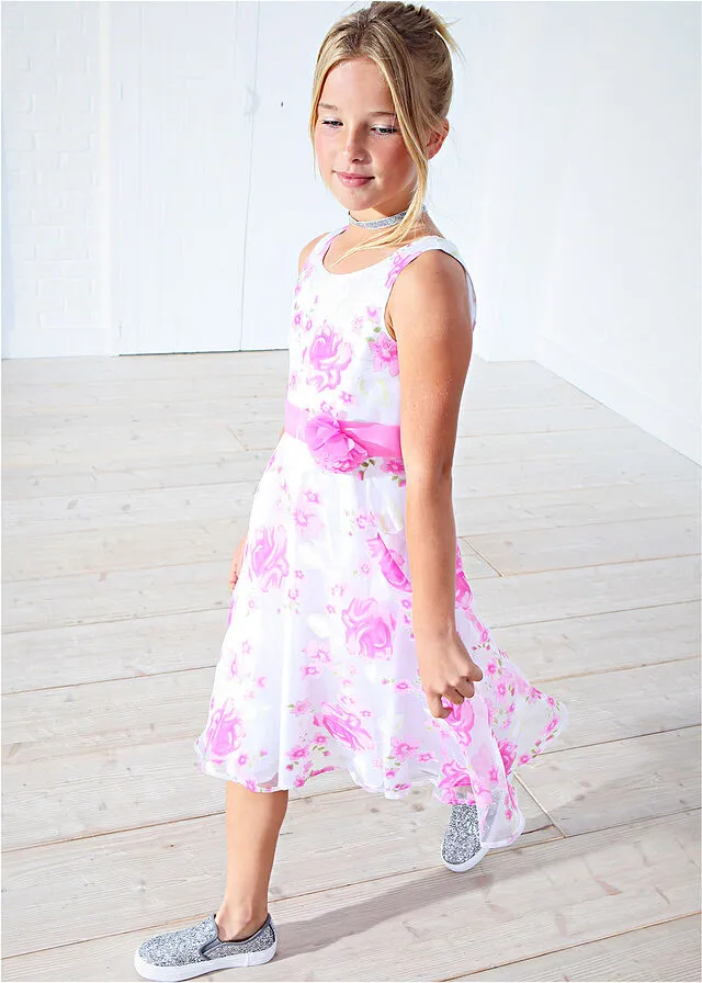 VESTIDO DE FIESTA PARA NIñAS BLANCOROSA