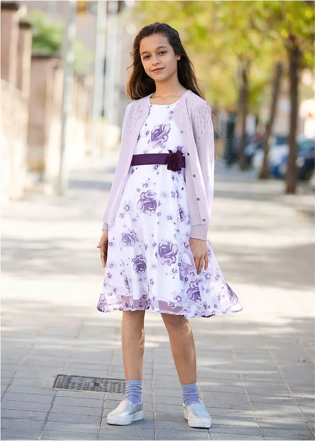 VESTIDO DE FIESTA PARA NIñAS LILA CLAROLILA OSCURO