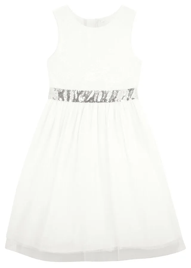 Vestido festivo para niñas Blanco lana