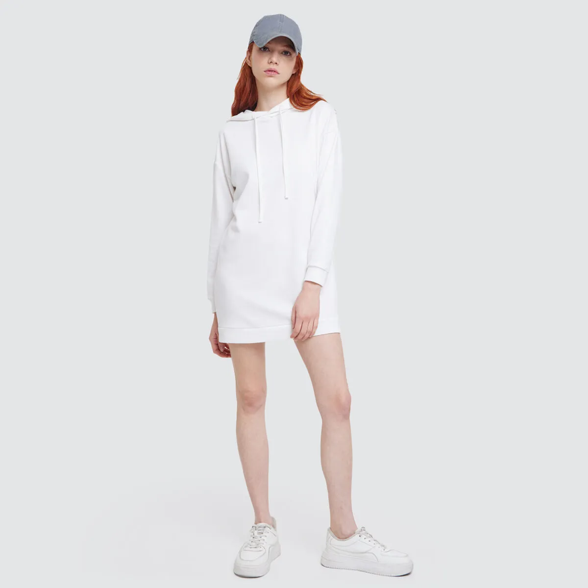 Vestido Para Mujer Hoodie Unicolor