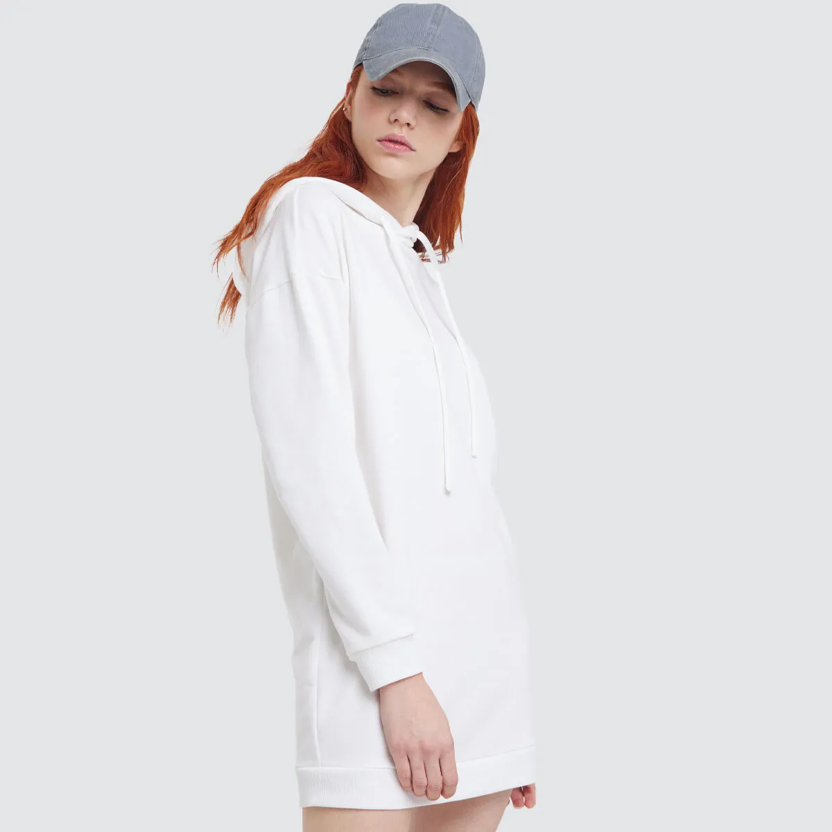 Vestido Para Mujer Hoodie Unicolor