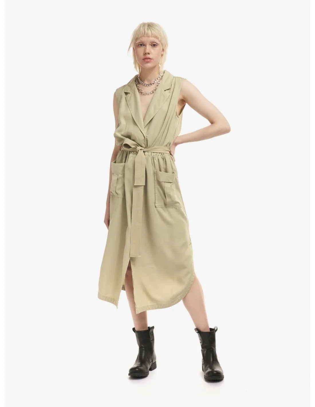 Vestido Sin Mangas Khaki