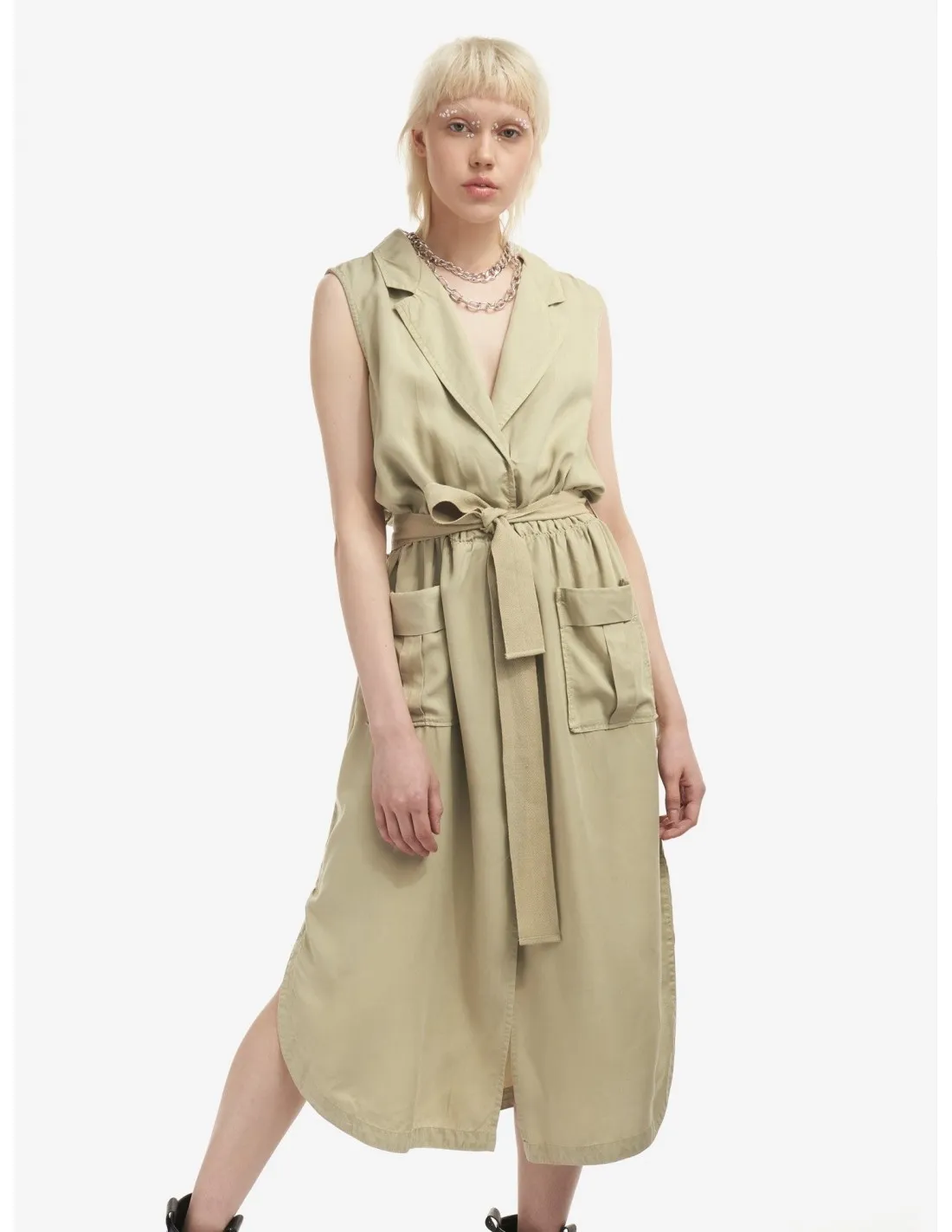 Vestido Sin Mangas Khaki