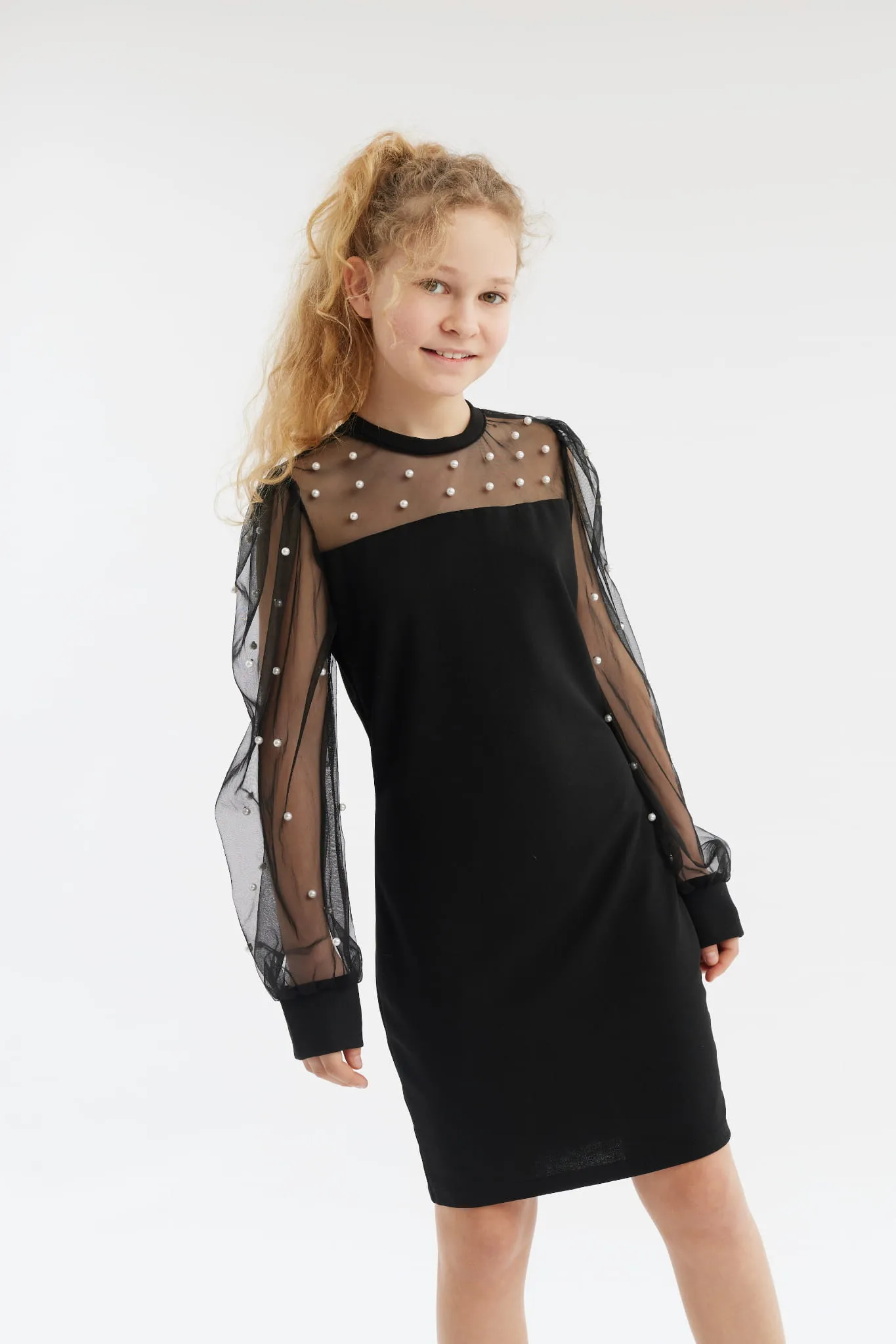 Vestido Swing Negro para Niñas Elegante