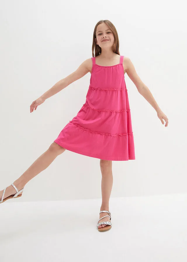 Vestido veraniego para niñas Rosa oscuro
